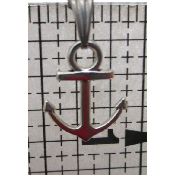 New Anchor Pendant Necklace 18" Stainless Chain - Nautical Layering Jewelry Gift - Picture 5 of 5